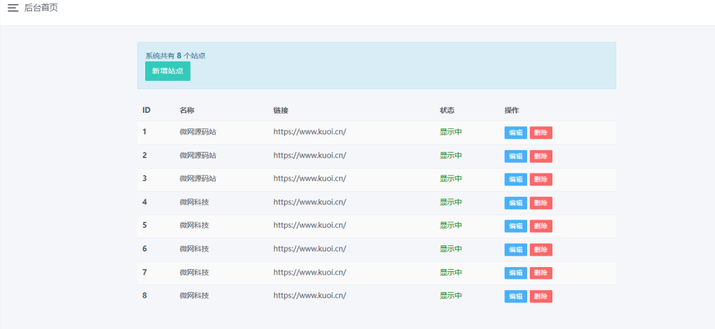 静鱼引导页导航系统源码 全开源 带后台-微网源码站